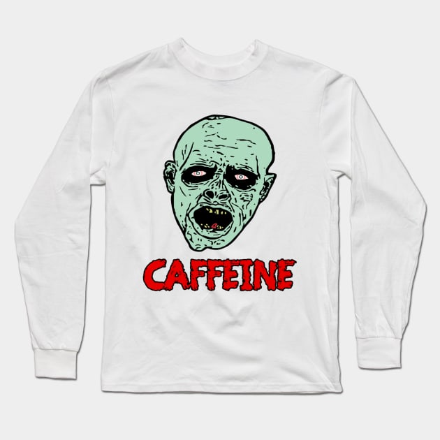 Caffeine Zombie Long Sleeve T-Shirt by MarinasingerDesigns